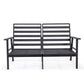 Leisuremod Walbrooke Modern Outdoor Patio Loveseat with Black Aluminum Frame and Removable Cushions For Patio and Backyard Garden | Outdoor Sofas, Loveseats & Sectionals | Modishstore - 42