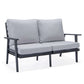 Leisuremod Walbrooke Modern Outdoor Patio Loveseat with Black Aluminum Frame and Removable Cushions For Patio and Backyard Garden | Outdoor Sofas, Loveseats & Sectionals | Modishstore - 46