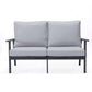 Leisuremod Walbrooke Modern Outdoor Patio Loveseat with Black Aluminum Frame and Removable Cushions For Patio and Backyard Garden | Outdoor Sofas, Loveseats & Sectionals | Modishstore - 49