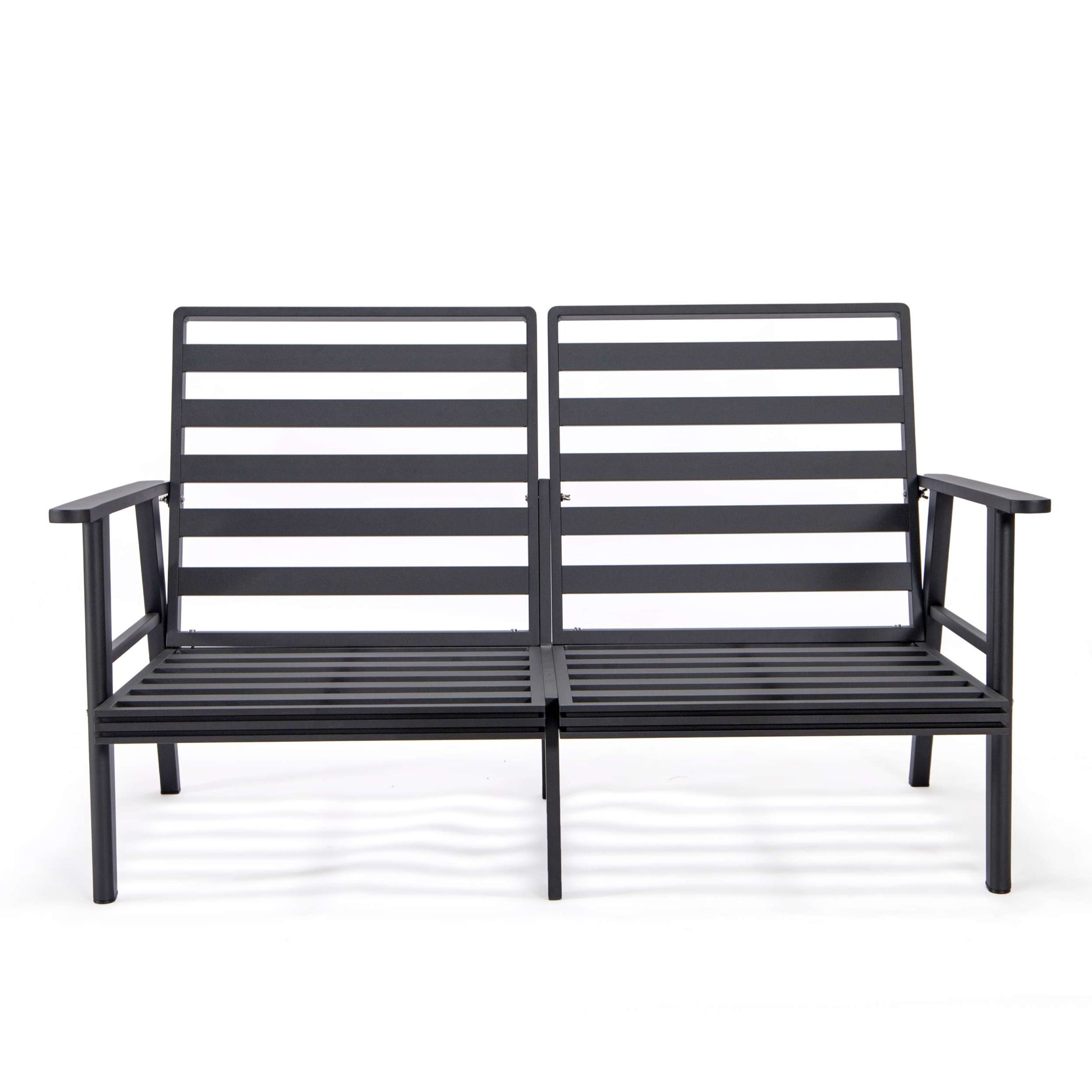Leisuremod Walbrooke Modern Outdoor Patio Loveseat with Black Aluminum Frame and Removable Cushions For Patio and Backyard Garden | Outdoor Sofas, Loveseats & Sectionals | Modishstore - 55