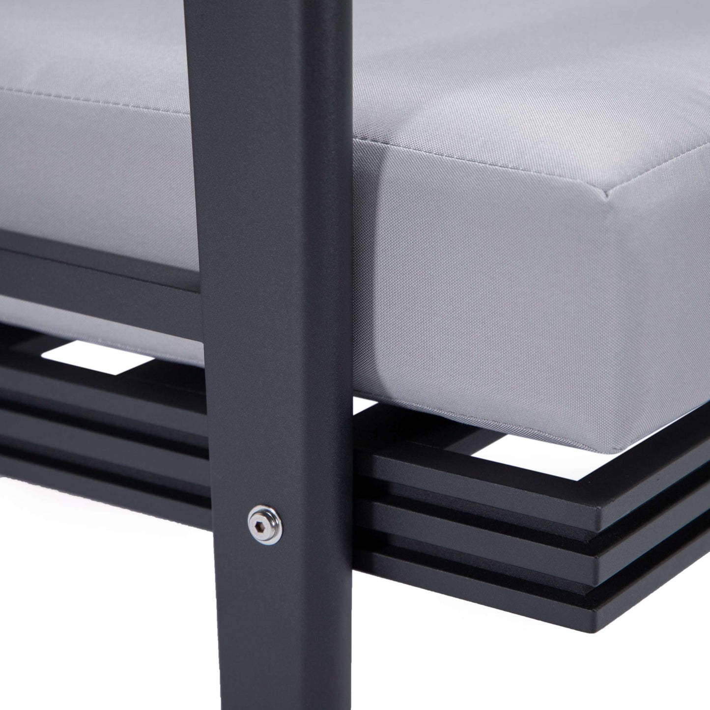 Leisuremod Walbrooke Modern Outdoor Patio Loveseat with Black Aluminum Frame and Removable Cushions For Patio and Backyard Garden | Outdoor Sofas, Loveseats & Sectionals | Modishstore - 48