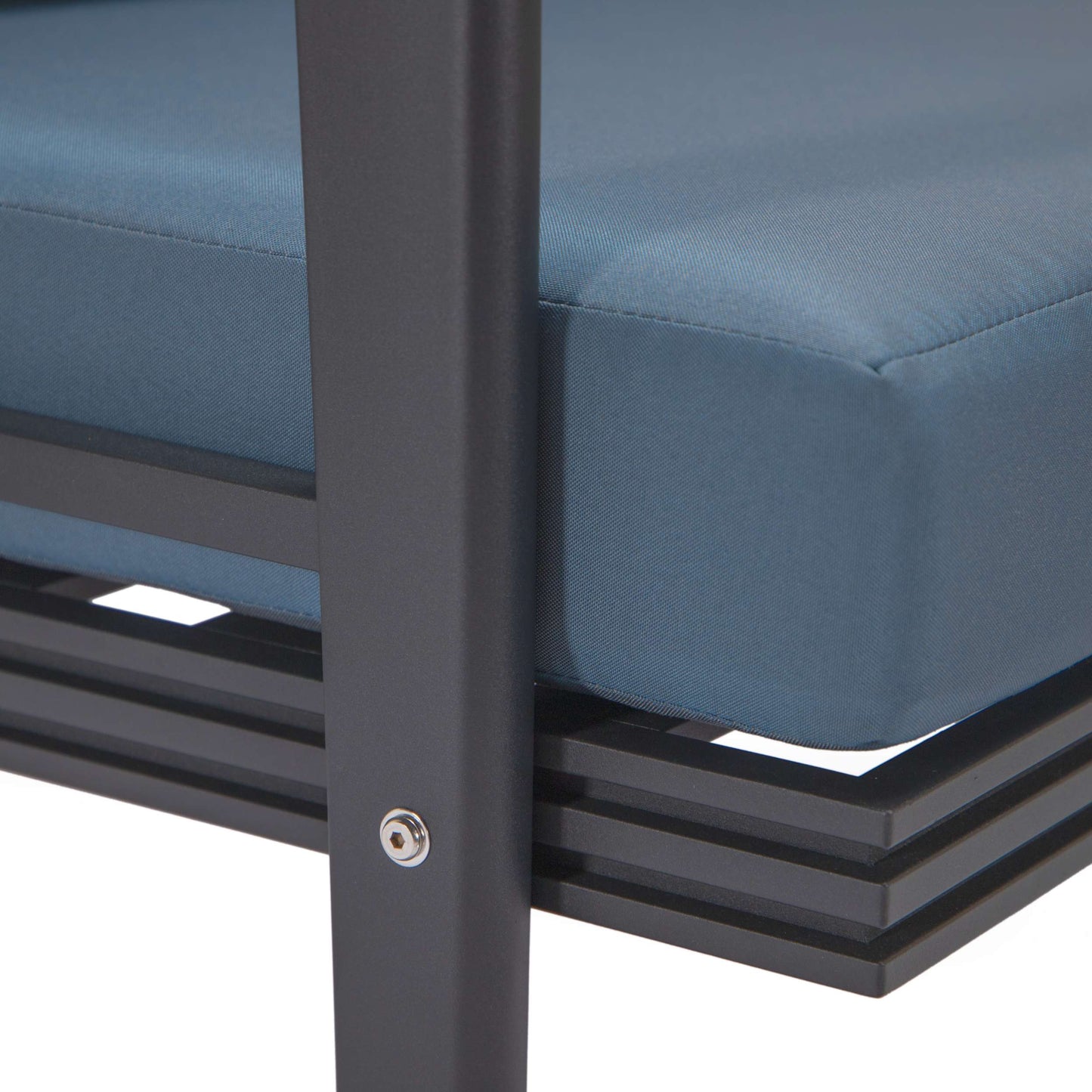 Leisuremod Walbrooke Modern Outdoor Patio Loveseat with Black Aluminum Frame and Removable Cushions For Patio and Backyard Garden | Outdoor Sofas, Loveseats & Sectionals | Modishstore - 13