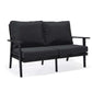 LeisureMod Walbrooke Modern 3-Piece Outdoor Patio Set with Black Aluminum Frame and Removable Cushions Loveseat and Armchairs for Patio and Backyard Garden | Outdoor Sofas, Loveseats & Sectionals | Modishstore - 14