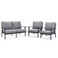 LeisureMod Walbrooke Modern 3-Piece Outdoor Patio Set with Black Aluminum Frame and Removable Cushions Loveseat and Armchairs for Patio and Backyard Garden | Outdoor Sofas, Loveseats & Sectionals | Modishstore - 28