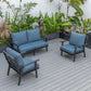 LeisureMod Walbrooke Modern 3-Piece Outdoor Patio Set with Black Aluminum Frame and Removable Cushions Loveseat and Armchairs for Patio and Backyard Garden | Outdoor Sofas, Loveseats & Sectionals | Modishstore - 79