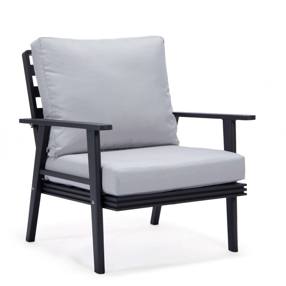 LeisureMod Walbrooke Modern Black Patio Conversation With Square Fire Pit With Slats Design & Tank Holder | Outdoor Sofas, Loveseats & Sectionals | Modishstore - 55