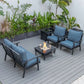LeisureMod Walbrooke Modern Black Patio Conversation With Square Fire Pit With Slats Design & Tank Holder | Outdoor Sofas, Loveseats & Sectionals | Modishstore - 22