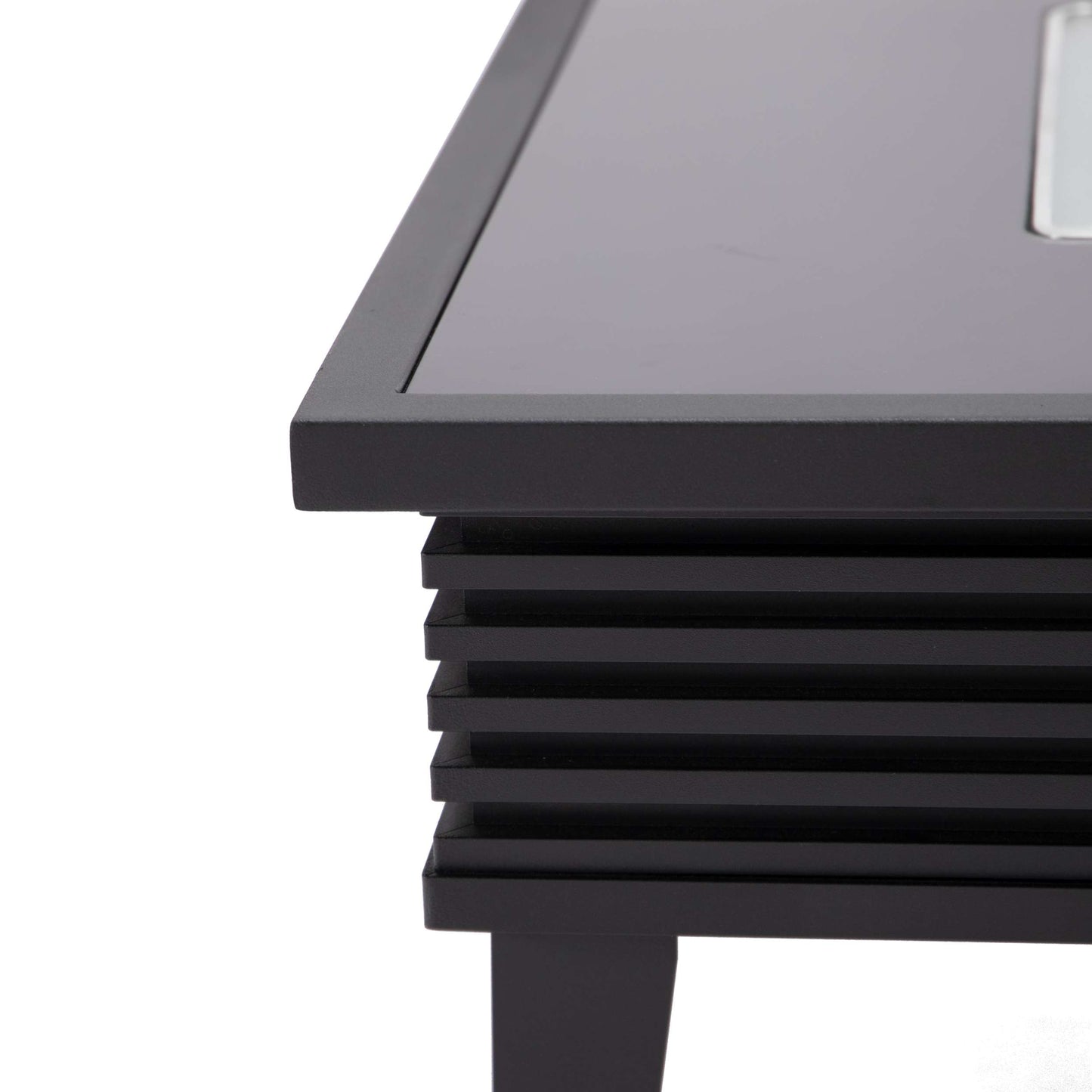 Leisuremod Walbrooke Outdoor Patio Aluminum Square Slats Design Fire Pit Side Table | FIRE PITS | Modishstore - 7