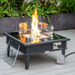 Leisuremod Walbrooke Outdoor Patio Aluminum Square Slats Design Fire Pit Side Table | FIRE PITS | Modishstore - 15