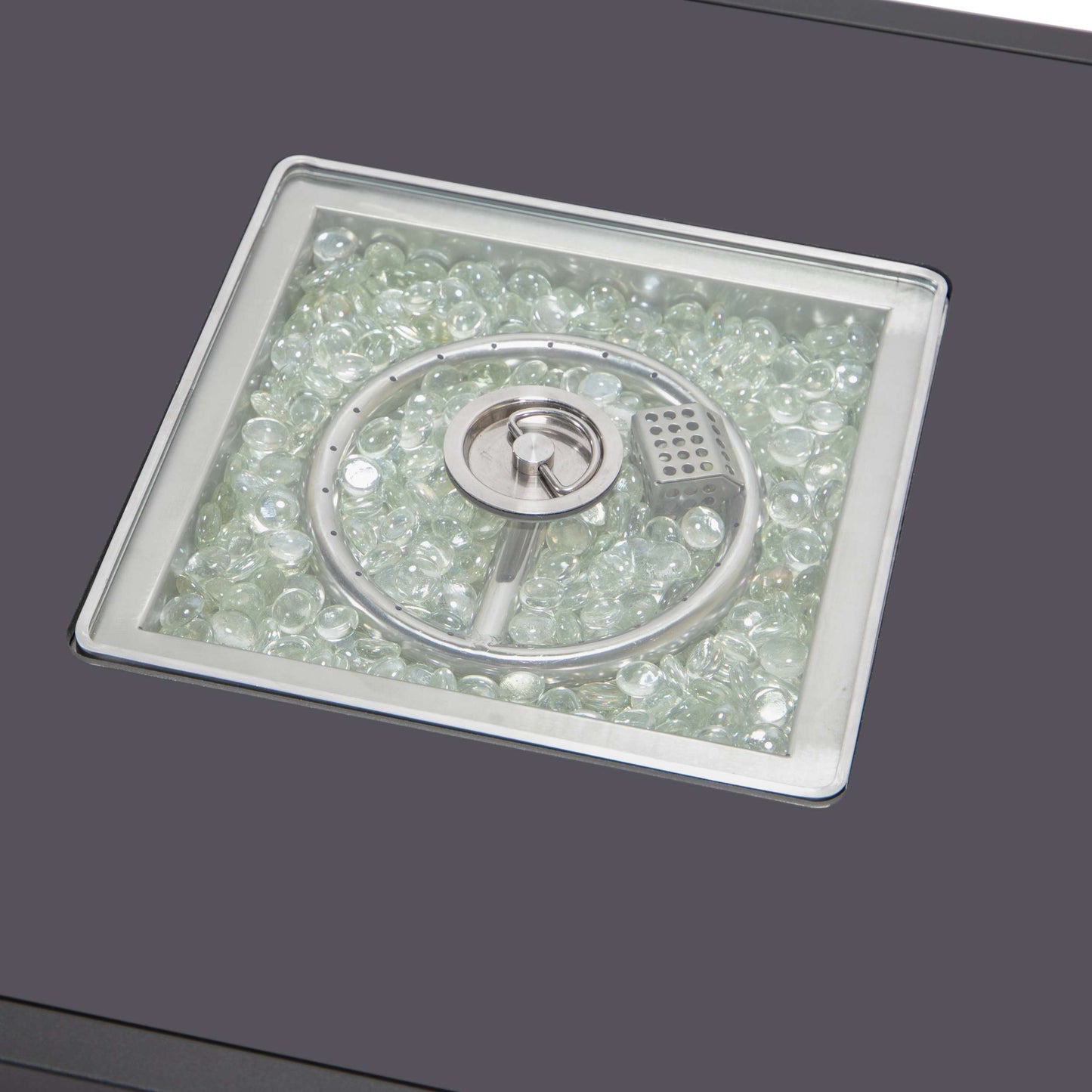 Leisuremod Walbrooke Outdoor Patio Aluminum Square Slats Design Fire Pit Side Table | FIRE PITS | Modishstore - 14