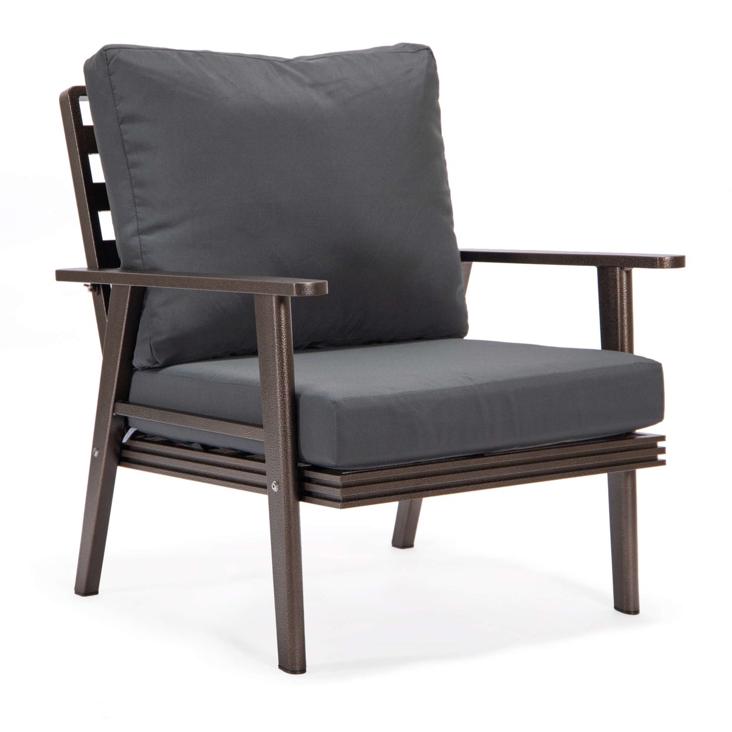 LeisureMod Walbrooke Modern Brown Patio Conversation With Square Fire Pit & Tank Holder | Outdoor Sofas, Loveseats & Sectionals | Modishstore - 23