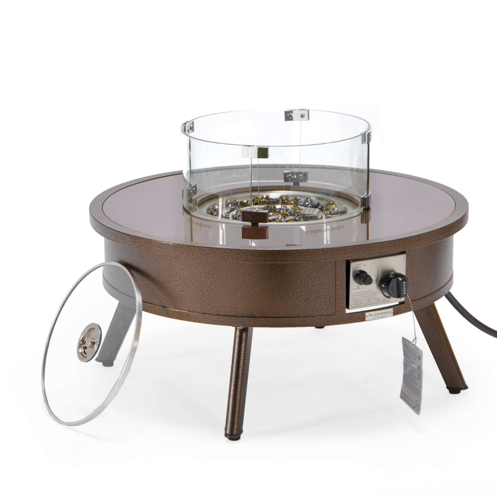 Leisuremod Walbrooke Outdoor Patio Aluminum Round Fire Pit Side Table | FIRE PITS | Modishstore - 20