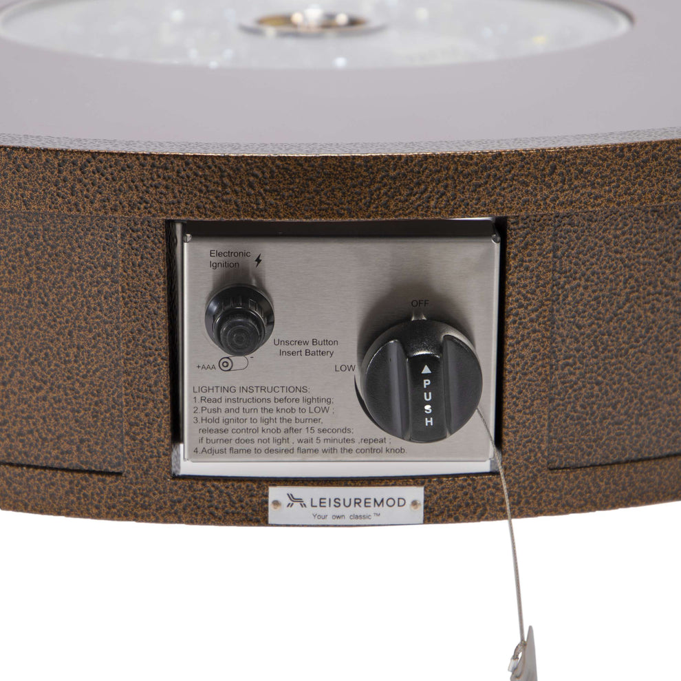 Leisuremod Walbrooke Outdoor Patio Aluminum Round Fire Pit Side Table | FIRE PITS | Modishstore - 26