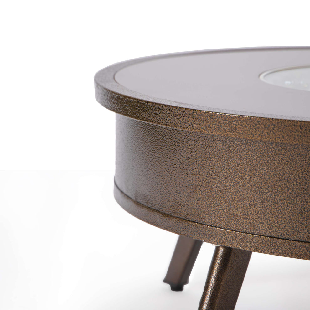Leisuremod Walbrooke Outdoor Patio Aluminum Round Fire Pit Side Table | FIRE PITS | Modishstore - 24