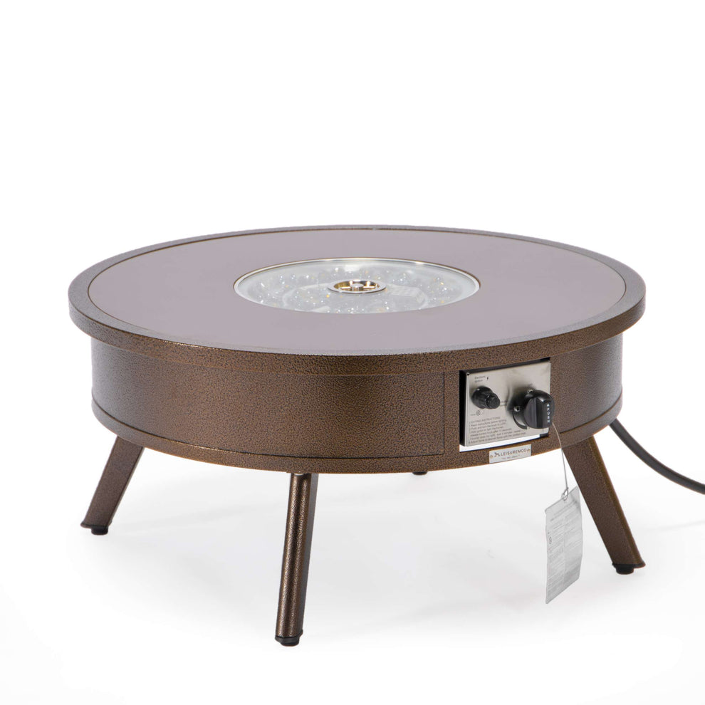 Leisuremod Walbrooke Outdoor Patio Aluminum Round Fire Pit Side Table | FIRE PITS | Modishstore - 21