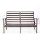 Leisuremod Walbrooke Modern Outdoor Patio Loveseat with Brown Aluminum Frame and Removable Cushions For Patio and Backyard Garden | Outdoor Sofas, Loveseats & Sectionals | Modishstore - 2