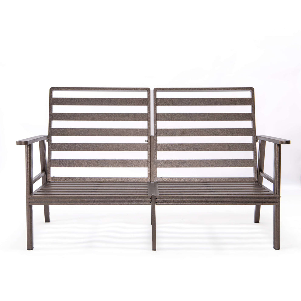 LeisureMod Walbrooke Modern 3-Piece Outdoor Patio Set with Brown Aluminum Frame | Outdoor Sofas, Loveseats & Sectionals | Modishstore - 7