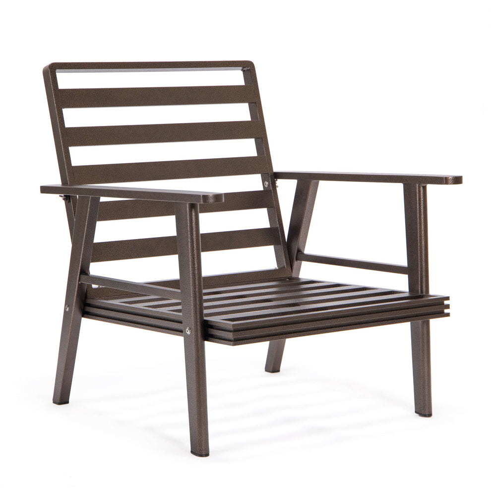 LeisureMod Walbrooke Modern 3-Piece Outdoor Patio Set with Brown Aluminum Frame | Outdoor Sofas, Loveseats & Sectionals | Modishstore - 5