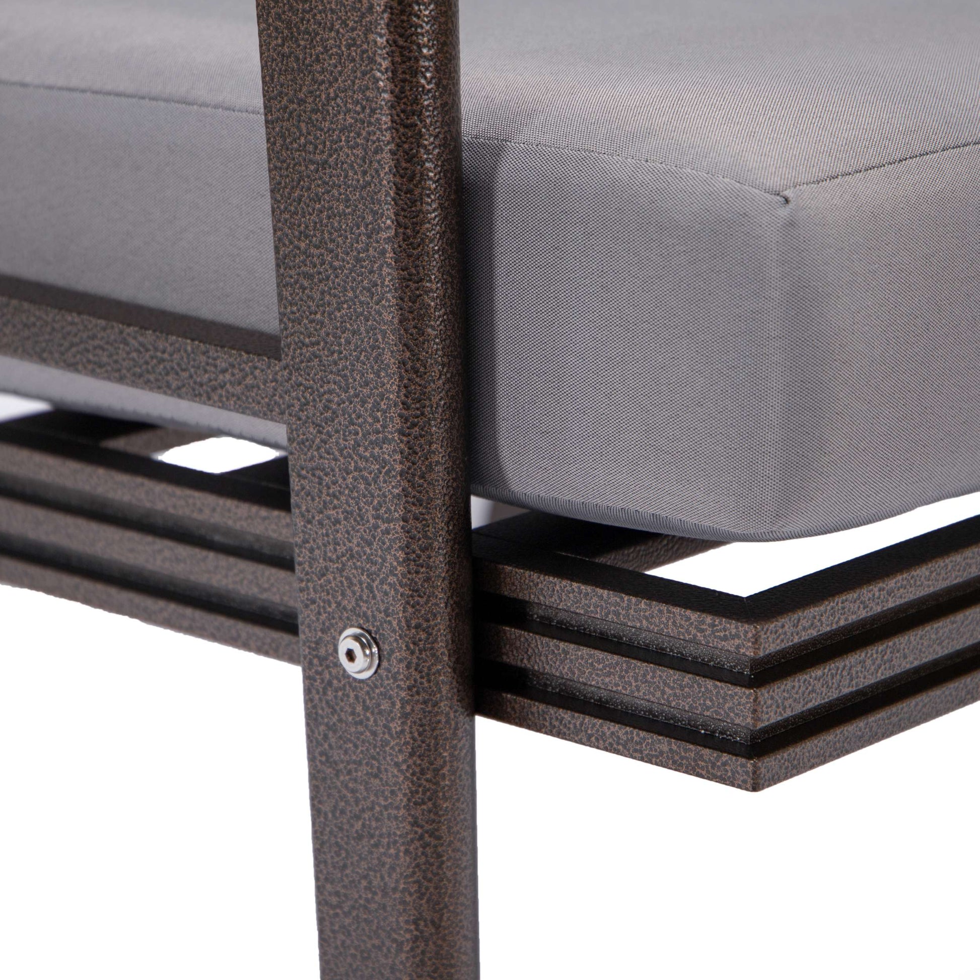 LeisureMod Walbrooke Modern 3-Piece Outdoor Patio Set with Brown Aluminum Frame | Outdoor Sofas, Loveseats & Sectionals | Modishstore - 36