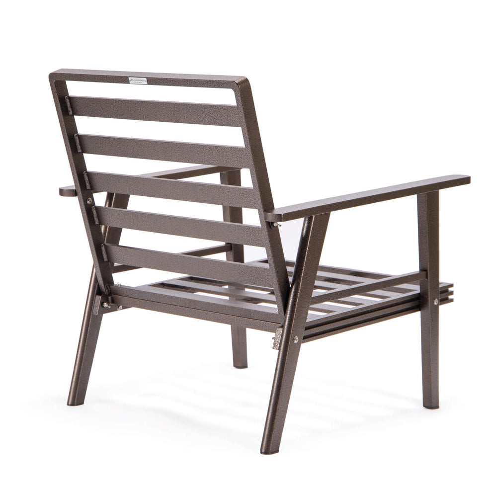 LeisureMod Walbrooke Modern 3-Piece Outdoor Patio Set with Brown Aluminum Frame | Outdoor Sofas, Loveseats & Sectionals | Modishstore - 56