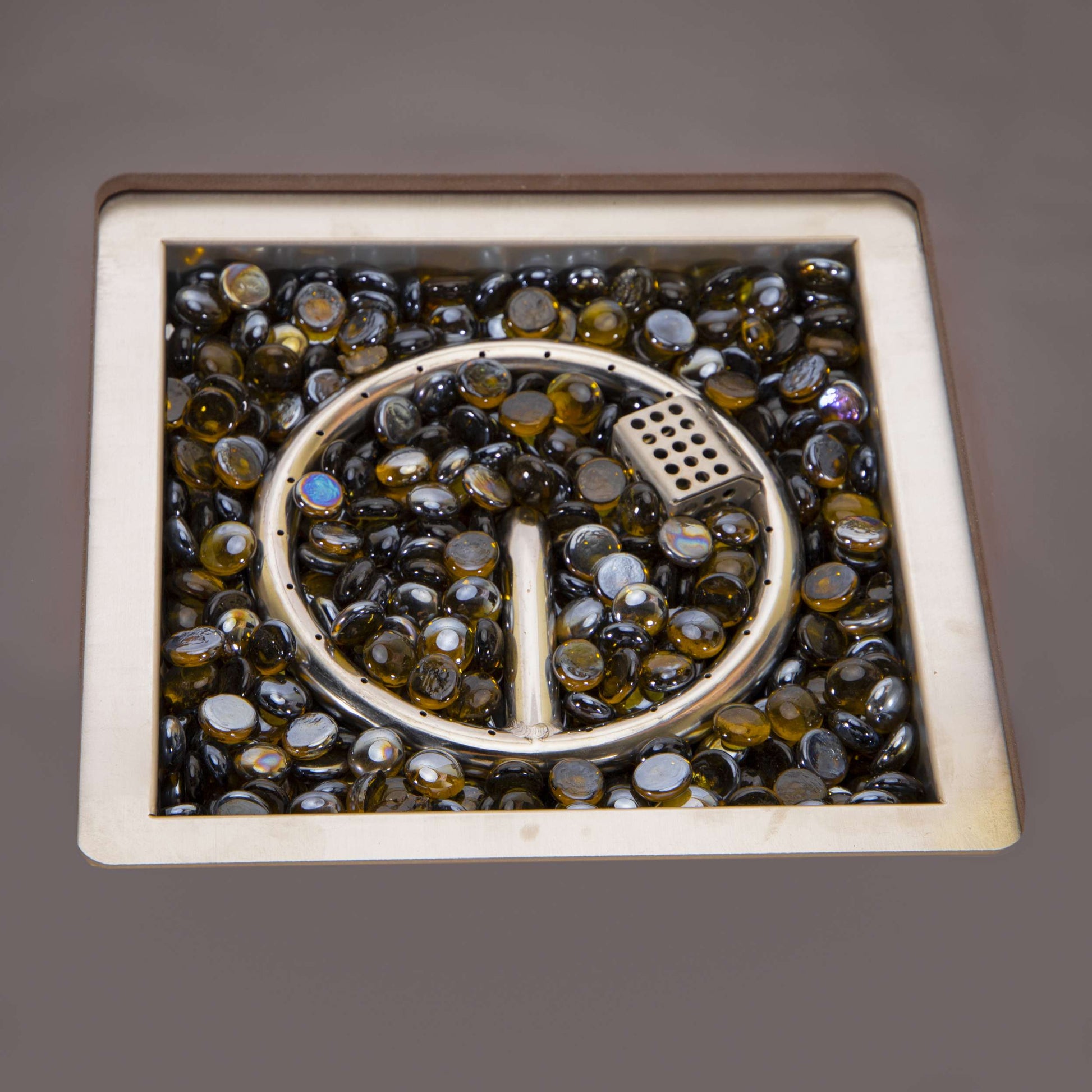 LeisureMod Walbrooke Modern Brown Patio Conversation With Square Fire Pit & Tank Holder | Outdoor Sofas, Loveseats & Sectionals | Modishstore - 171