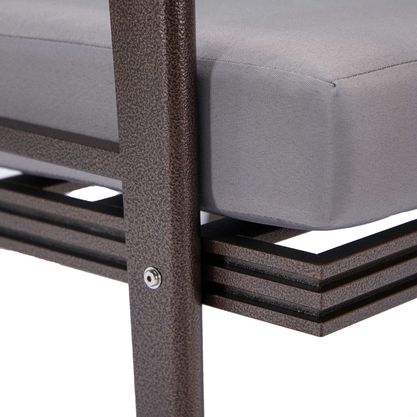 LeisureMod Walbrooke Modern Brown Patio Conversation With Square Fire Pit & Tank Holder | Outdoor Sofas, Loveseats & Sectionals | Modishstore - 177