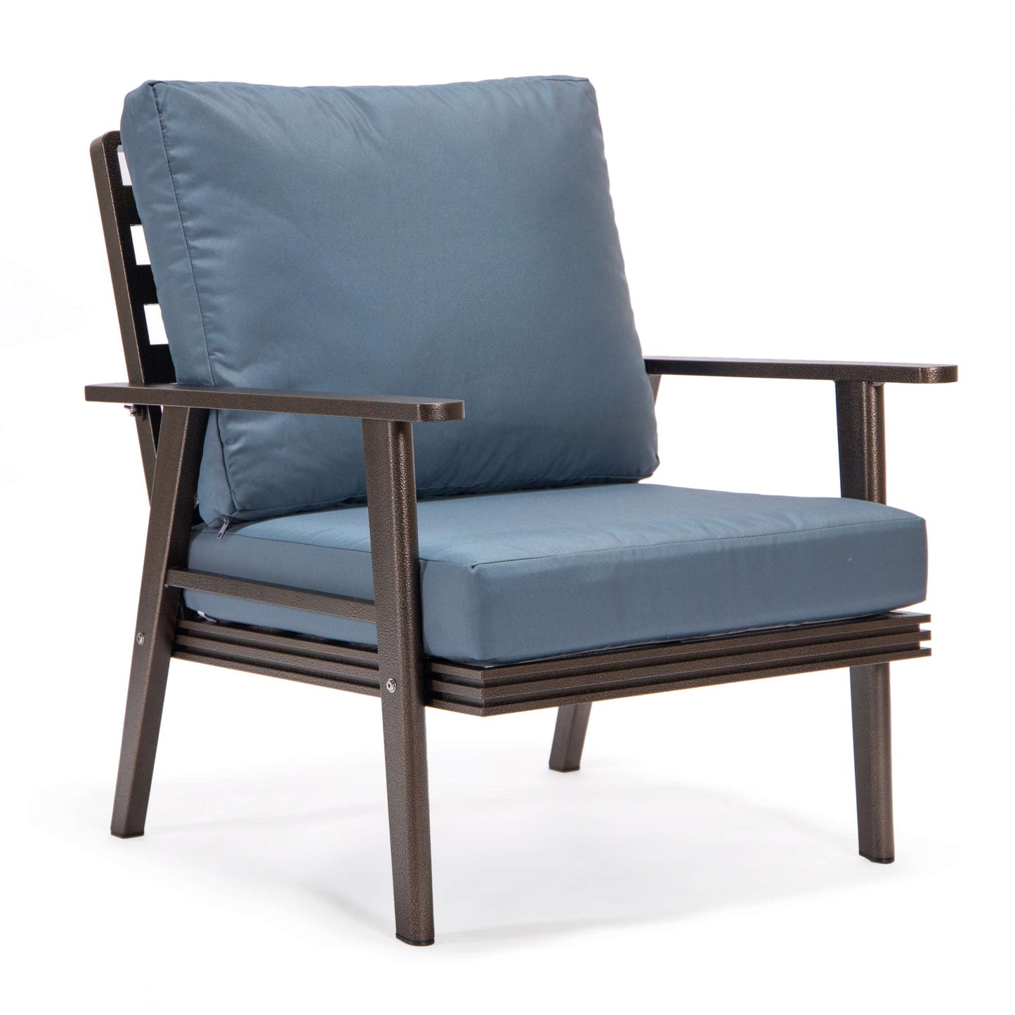 LeisureMod Walbrooke Modern Brown Patio Conversation With Square Fire Pit & Tank Holder | Outdoor Sofas, Loveseats & Sectionals | Modishstore - 48