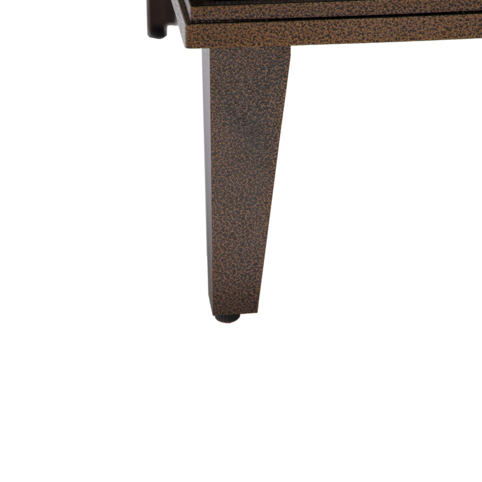 Leisuremod Walbrooke Outdoor Patio Aluminum Square Slats Design Fire Pit Side Table | FIRE PITS | Modishstore - 18
