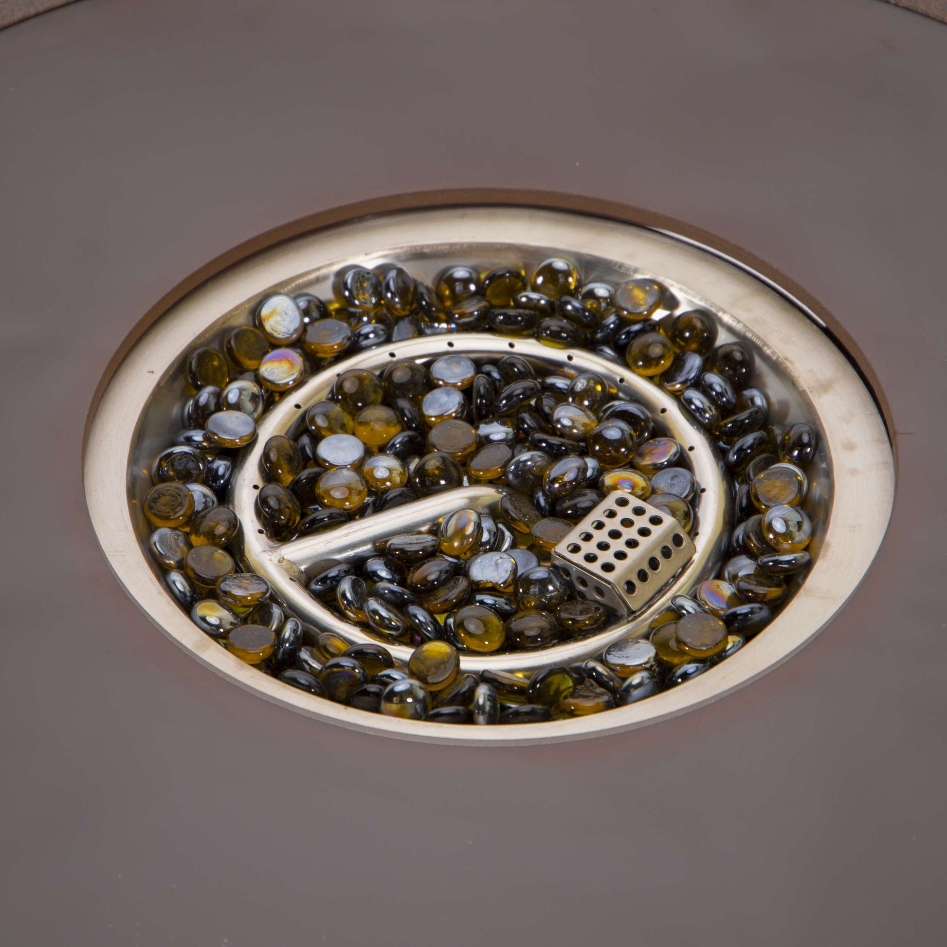 LeisureMod Walbrooke Modern Brown Patio Conversation With Round Fire Pit & Tank Holder | Outdoor Sofas, Loveseats & Sectionals | Modishstore - 149