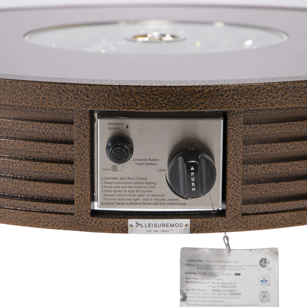 LeisureMod Walbrooke Modern Brown Patio Conversation With Round Fire Pit & Tank Holder | Outdoor Sofas, Loveseats & Sectionals | Modishstore - 147