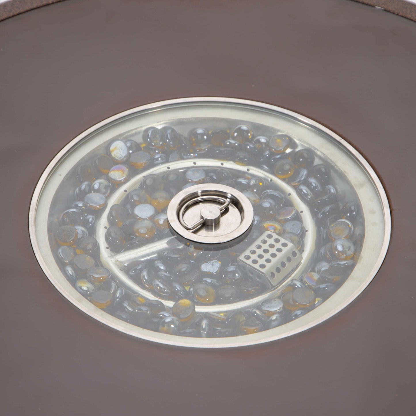 Leisuremod Walbrooke Outdoor Patio Aluminum Round Slats Design Fire Pit Side Table | FIRE PITS | Modishstore - 24