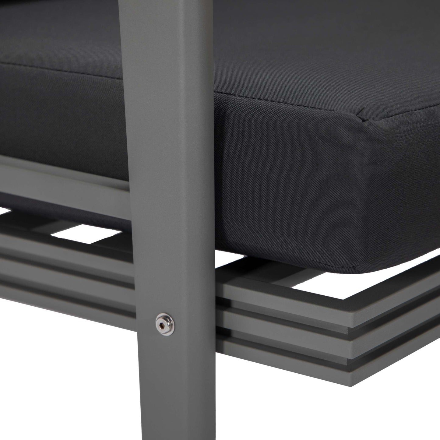 LeisureMod Walbrooke Modern Grey Patio Conversation With Square Fire Pit & Tank Holder | Outdoor Sofas, Loveseats & Sectionals | Modishstore - 12