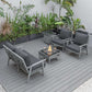LeisureMod Walbrooke Modern Grey Patio Conversation With Square Fire Pit & Tank Holder | Outdoor Sofas, Loveseats & Sectionals | Modishstore - 5