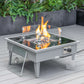 LeisureMod Walbrooke Modern Grey Patio Conversation With Square Fire Pit & Tank Holder | Outdoor Sofas, Loveseats & Sectionals | Modishstore - 3