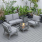 LeisureMod Walbrooke Modern Grey Patio Conversation With Square Fire Pit & Tank Holder | Outdoor Sofas, Loveseats & Sectionals | Modishstore - 54