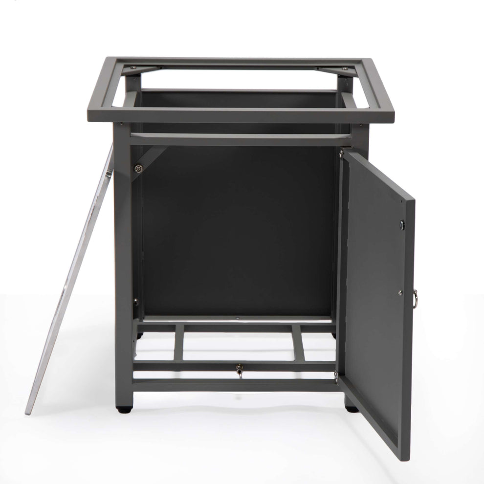 LeisureMod Walbrooke Modern Grey Patio Conversation With Square Fire Pit & Tank Holder | Outdoor Sofas, Loveseats & Sectionals | Modishstore - 28