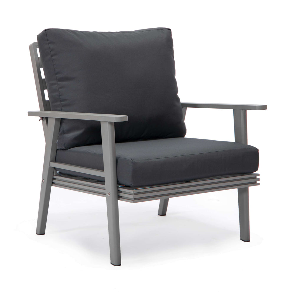 LeisureMod Walbrooke Modern Grey Patio Conversation With Round Fire Pit & Tank Holder | Outdoor Sofas, Loveseats & Sectionals | Modishstore - 4