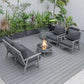 LeisureMod Walbrooke Modern Grey Patio Conversation With Round Fire Pit & Tank Holder | Outdoor Sofas, Loveseats & Sectionals | Modishstore - 39