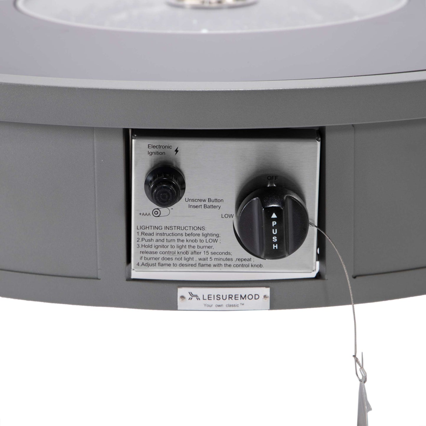 LeisureMod Walbrooke Modern Grey Patio Conversation With Round Fire Pit & Tank Holder | Outdoor Sofas, Loveseats & Sectionals | Modishstore - 8