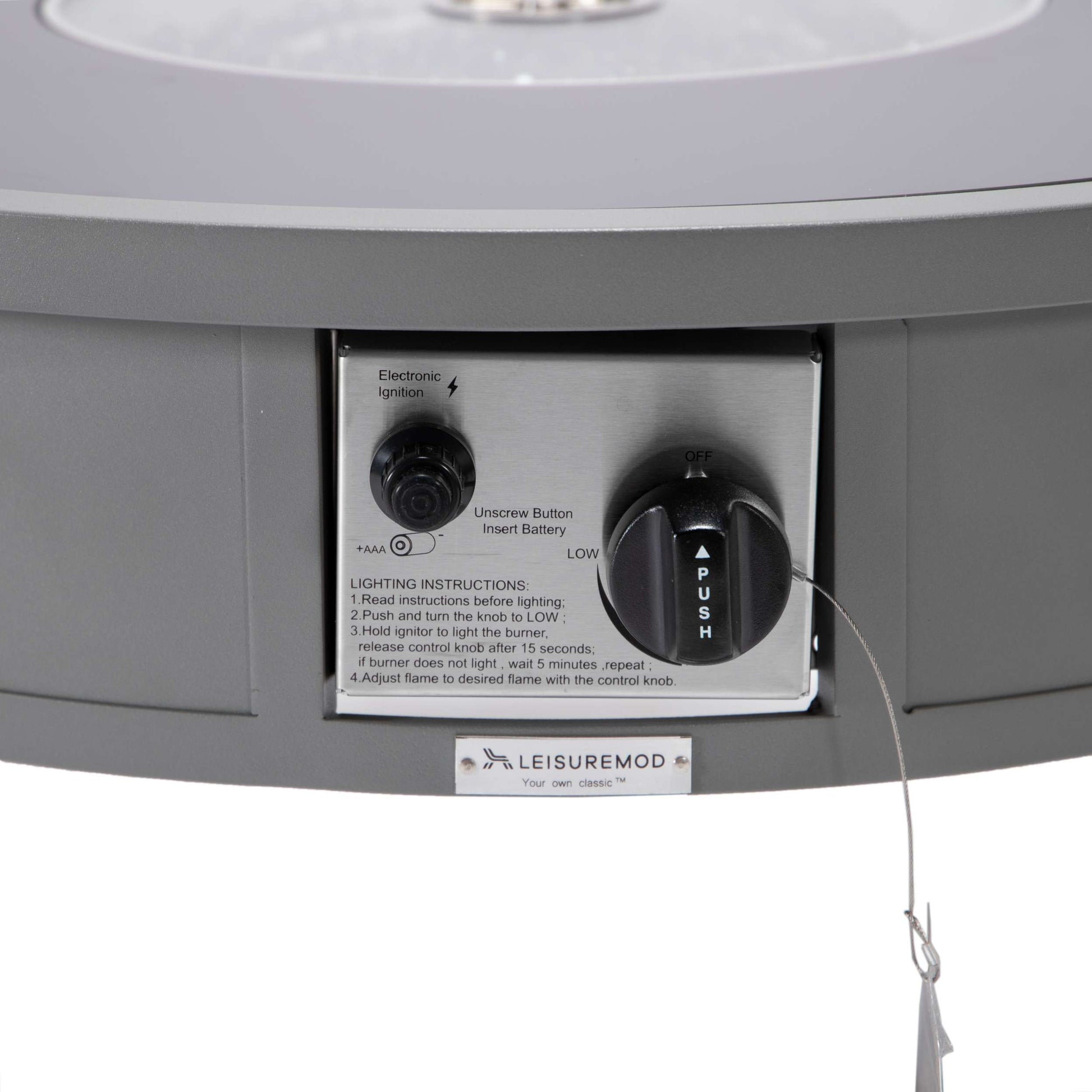 LeisureMod Walbrooke Modern Grey Patio Conversation With Round Fire Pit & Tank Holder | Outdoor Sofas, Loveseats & Sectionals | Modishstore - 8