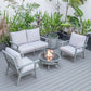 LeisureMod Walbrooke Modern Grey Patio Conversation With Round Fire Pit & Tank Holder | Outdoor Sofas, Loveseats & Sectionals | Modishstore - 67