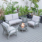 LeisureMod Walbrooke Modern Grey Patio Conversation With Round Fire Pit & Tank Holder | Outdoor Sofas, Loveseats & Sectionals | Modishstore - 67