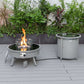 LeisureMod Walbrooke Modern Grey Patio Conversation With Round Fire Pit & Tank Holder | Outdoor Sofas, Loveseats & Sectionals | Modishstore - 15