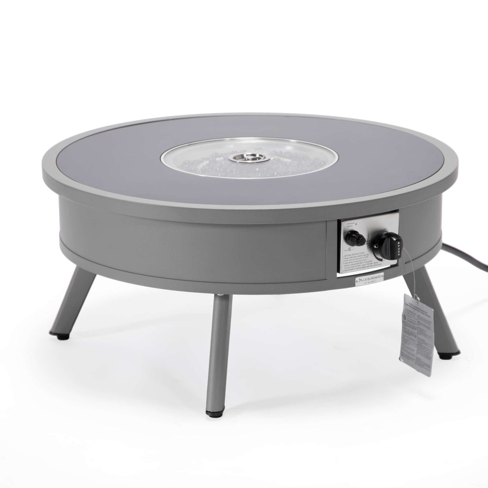 Leisuremod Walbrooke Outdoor Patio Aluminum Round Fire Pit Side Table | FIRE PITS | Modishstore - 35