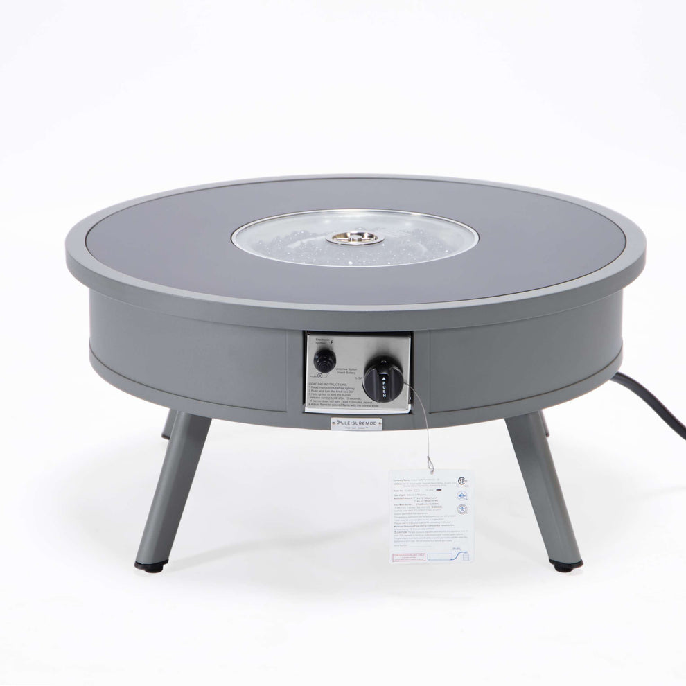 Leisuremod Walbrooke Outdoor Patio Aluminum Round Fire Pit Side Table | FIRE PITS | Modishstore - 41