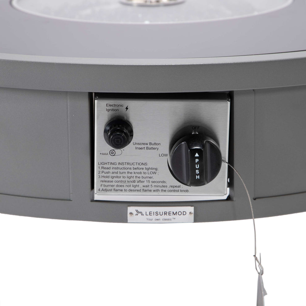 Leisuremod Walbrooke Outdoor Patio Aluminum Round Fire Pit Side Table | FIRE PITS | Modishstore - 39