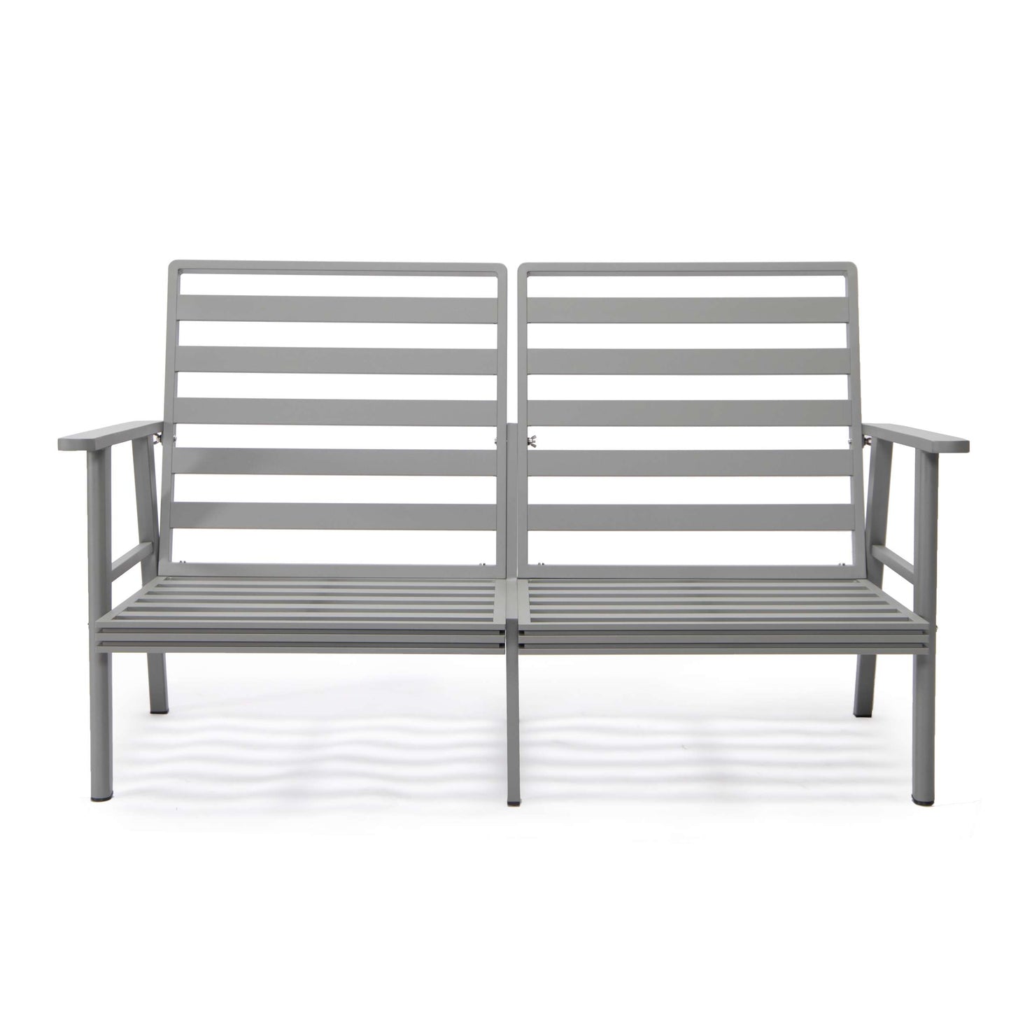 Leisuremod Walbrooke Modern Outdoor Patio Loveseat with Gray Aluminum Frame and Removable Cushions For Patio and Backyard Garden | Outdoor Sofas, Loveseats & Sectionals | Modishstore - 10