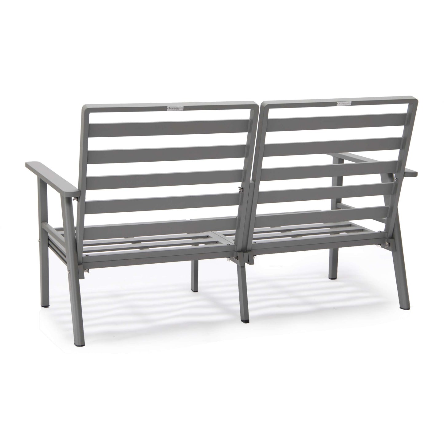Leisuremod Walbrooke Modern Outdoor Patio Loveseat with Gray Aluminum Frame and Removable Cushions For Patio and Backyard Garden | Outdoor Sofas, Loveseats & Sectionals | Modishstore - 9