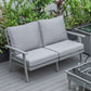 Leisuremod Walbrooke Modern Outdoor Patio Loveseat with Gray Aluminum Frame and Removable Cushions For Patio and Backyard Garden | Outdoor Sofas, Loveseats & Sectionals | Modishstore - 39