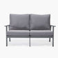 Leisuremod Walbrooke Modern Outdoor Patio Loveseat with Gray Aluminum Frame and Removable Cushions For Patio and Backyard Garden | Outdoor Sofas, Loveseats & Sectionals | Modishstore - 43